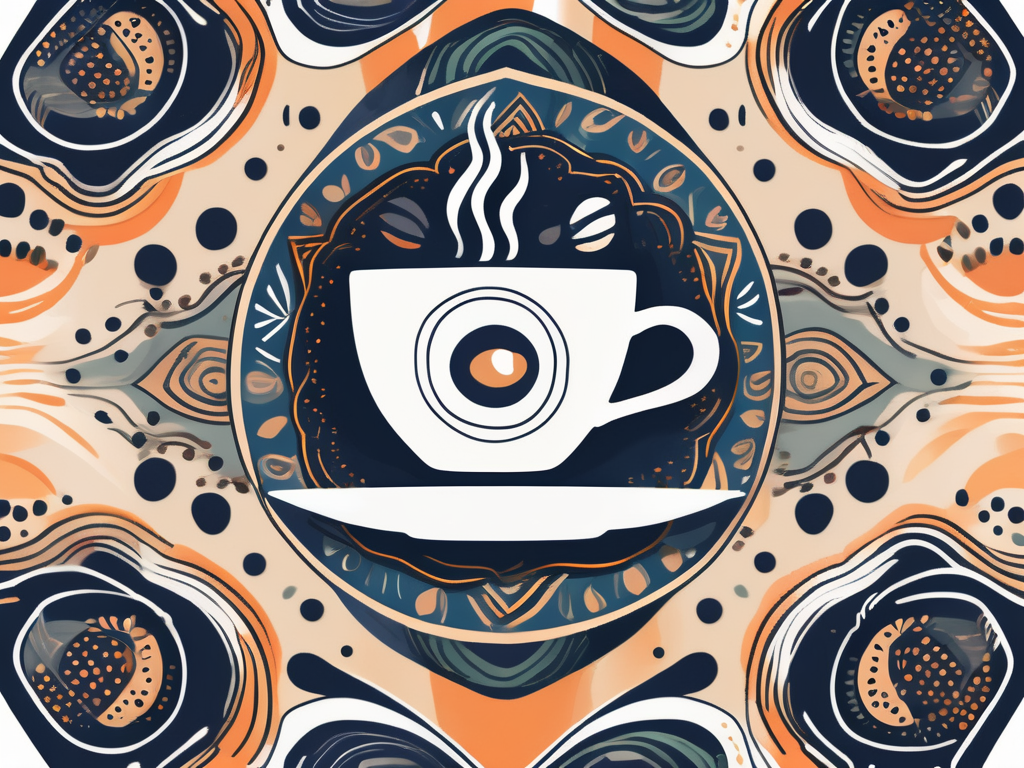 An artistic coffee cup adorned with vibrant